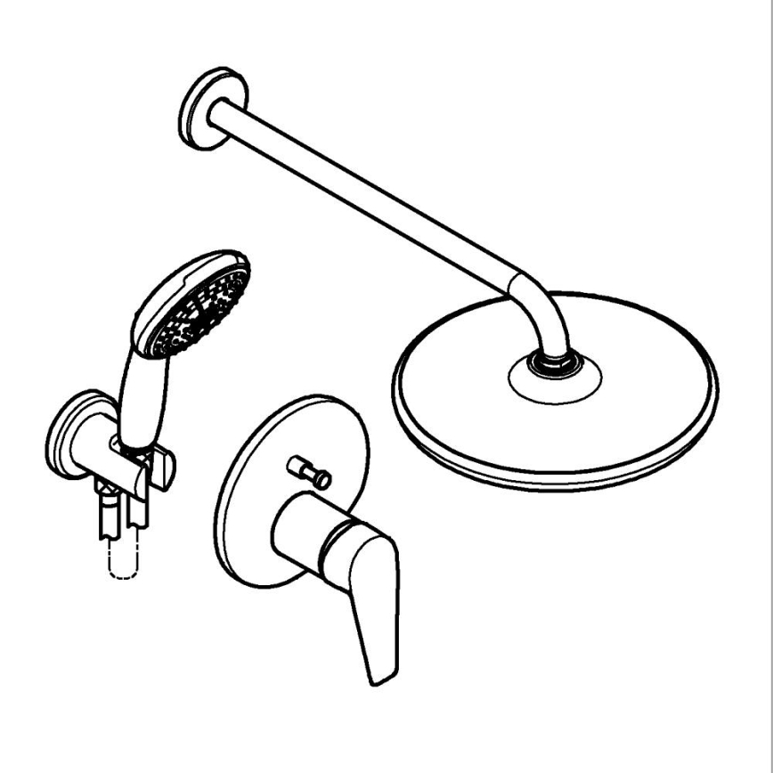 GROHE 25293000 - Brusesæt START EDGE 250 mm blank krom
