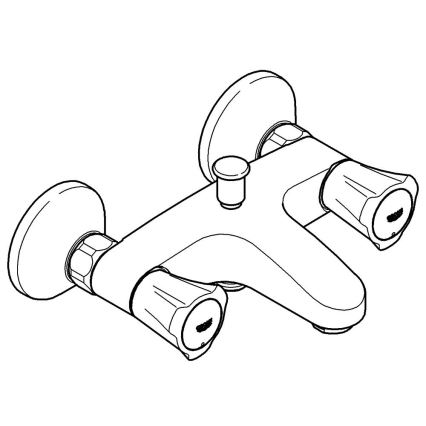 GROHE 25450001 - Badekarbatteri COSTA L DN 15 poleret krom