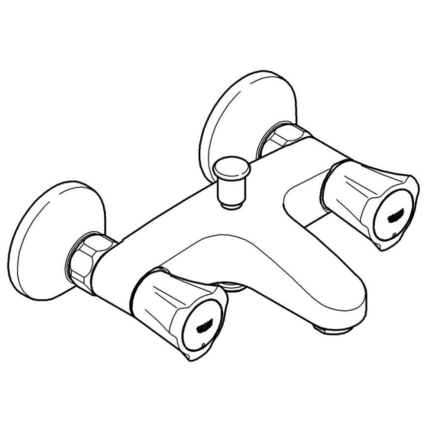 GROHE 25450001 - Badekarbatteri COSTA L DN 15 poleret krom