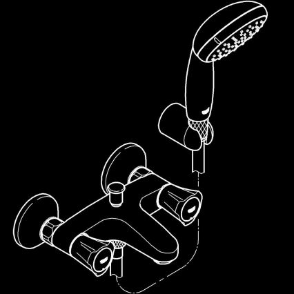 GROHE 2546010A - Badekarbatteri COSTA L DN 15, poleret krom