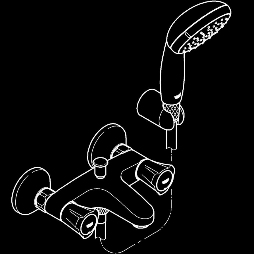 GROHE 2546010A - Badekarbatteri COSTA L DN 15, poleret krom