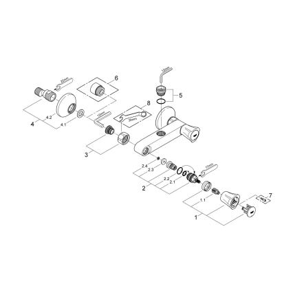 GROHE 26009001 - Brusebatteri COSTA L DN 15, poleret krom
