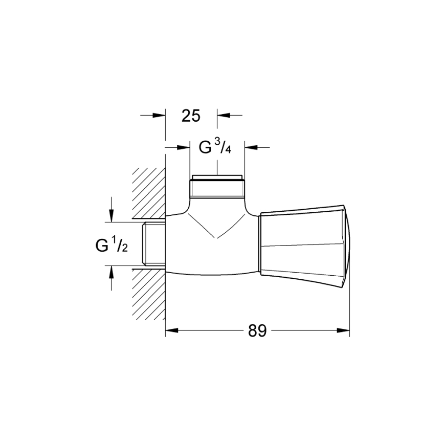 GROHE 26010001 - Bruseventil COSTA L poleret krom