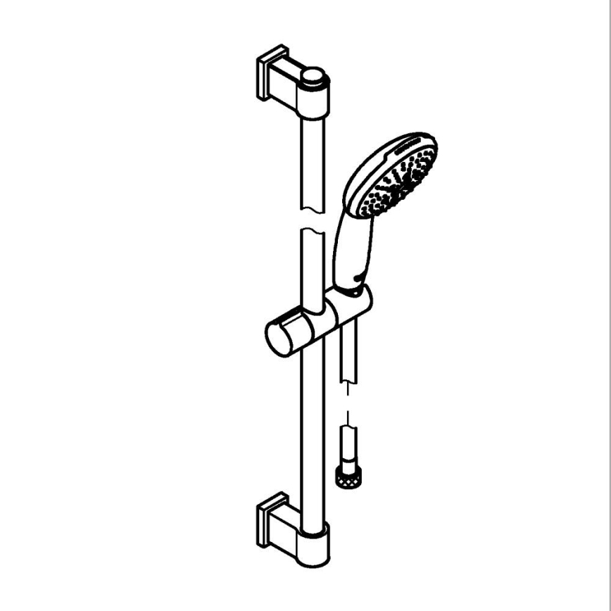 GROHE 26032001 - Brusesæt VITALIO START 110 600 mm blank krom