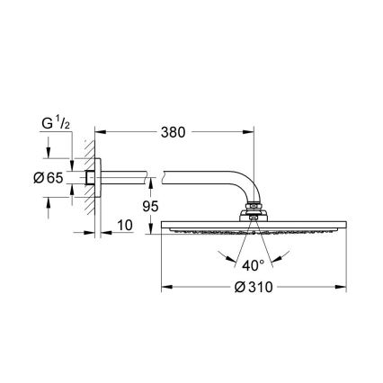 GROHE 26066GN0 - Hovedbruser RAINSHOWER COSMOPOLITAN 310 380 mm guld
