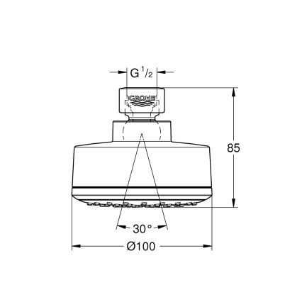 GROHE 26366001 - Hovedbruser RAINSHOWER 210 mm poleret krom