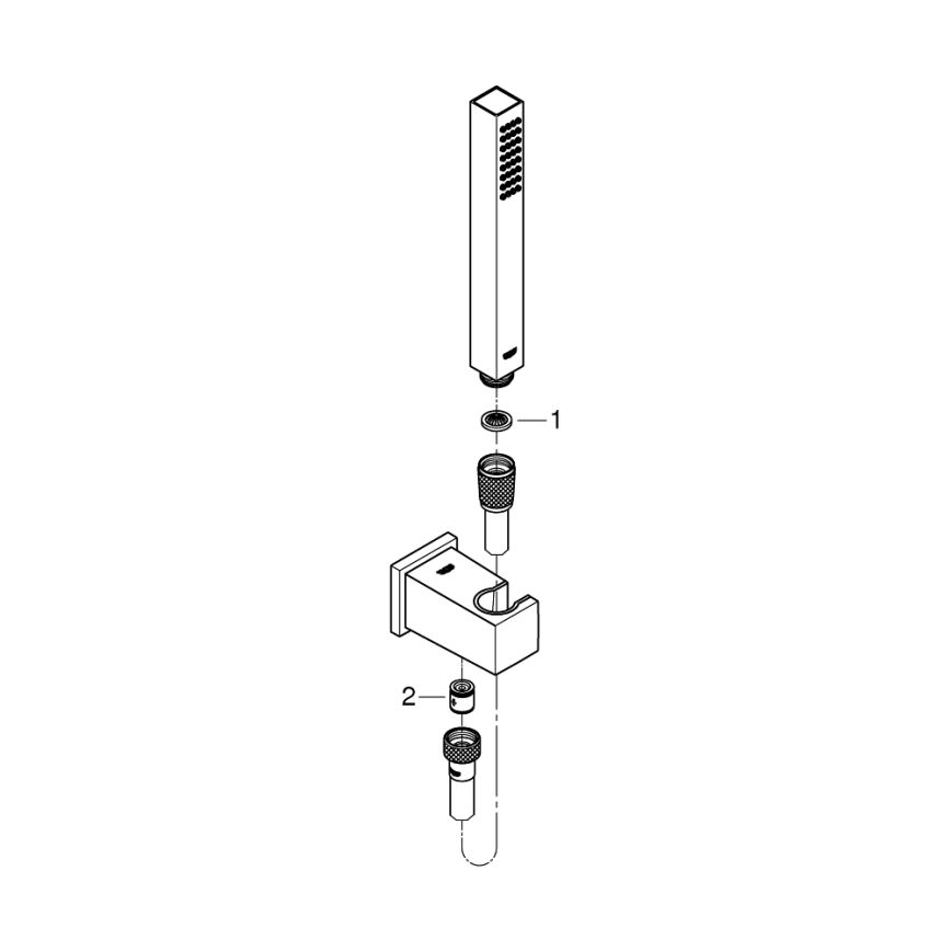 GROHE 26405000 - Sæt med vægbeslag EUPHORIA CUBE STICK 1250 mm blankpoleret krom