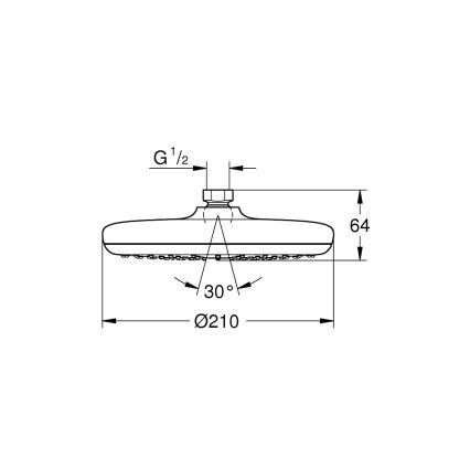 GROHE 26410000 - Hovedbruser TEMPESTA 210 mm blank krom