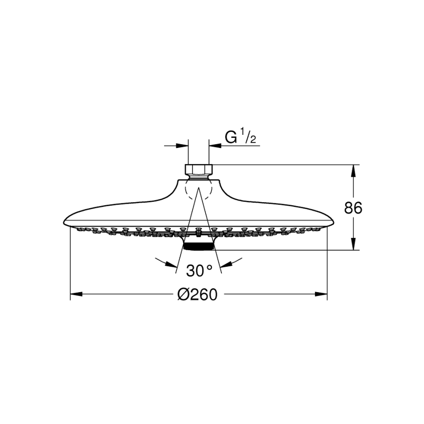 GROHE 26456000 - Brusehoved EUPHORIA Ø 260 mm poleret krom