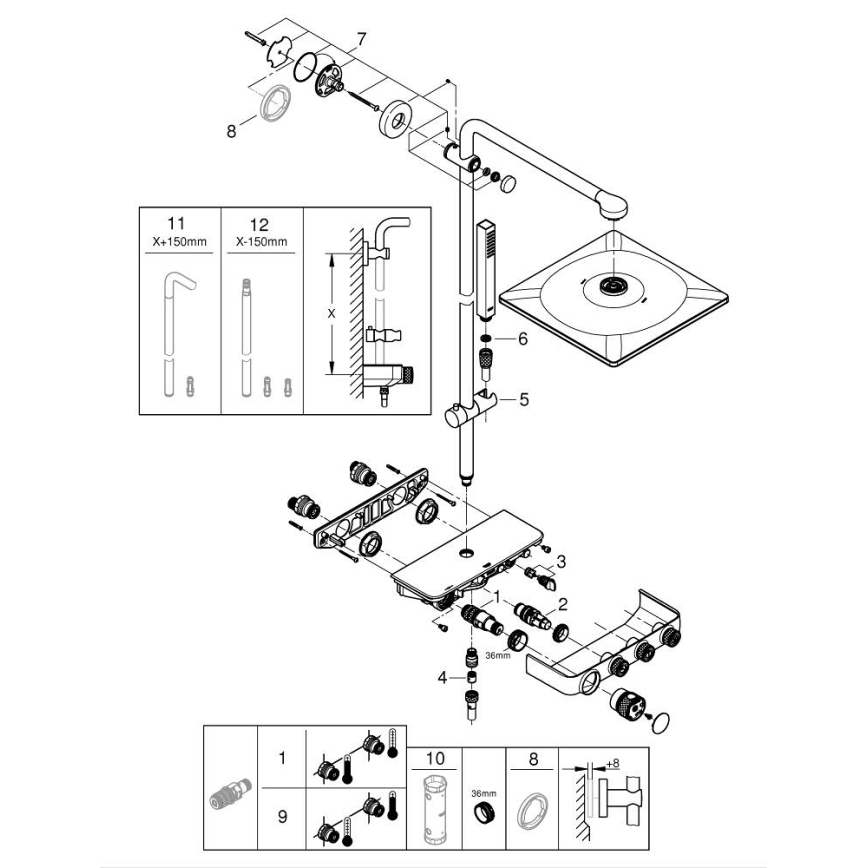 GROHE 26508000 - Brusesystem EUPHORIA SMARTCONTROL 310 CUBE poleret krom
