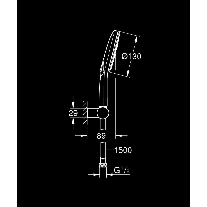 GROHE 26580000 - RAINSHOWER SMARTACTIVE 130 håndbrusersæt, 1500 mm, krom