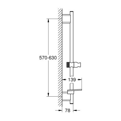 GROHE 26599000 - Brusestang VITALIO SMARTACTIVE 600 mm, poleret krom