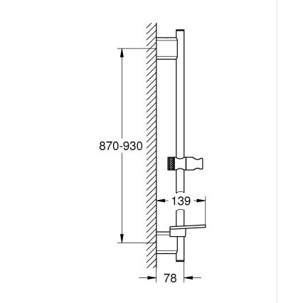 GROHE 266032430 - Brusestang SMARTACTIVE 900 mm sort