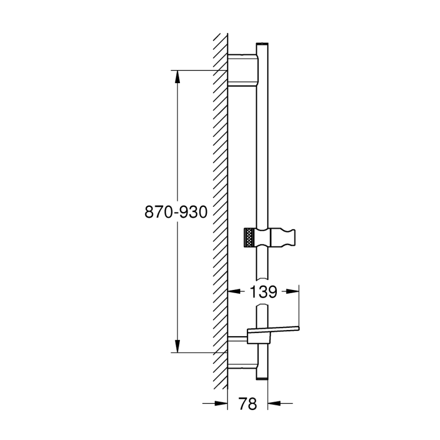 GROHE 26603DC0 - Brusestang RAINSHOWER SMARTACTIVE 900 mm mat krom