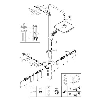 GROHE 266962431 - Brusesystem VITALIO COMFORT 250 250 × 250 mm sort
