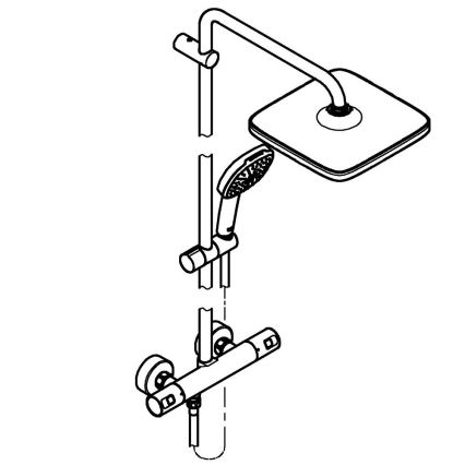 GROHE 266962431 - Brusesystem VITALIO COMFORT 250 250 × 250 mm sort