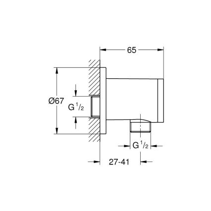 GROHE 26963001 - Vægudtag VITALIO UNIVERSAL 12” blank krom