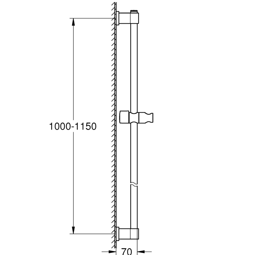 GROHE 26970001 - Brusestang VITALIO UNIVERSAL 1150 mm poleret krom