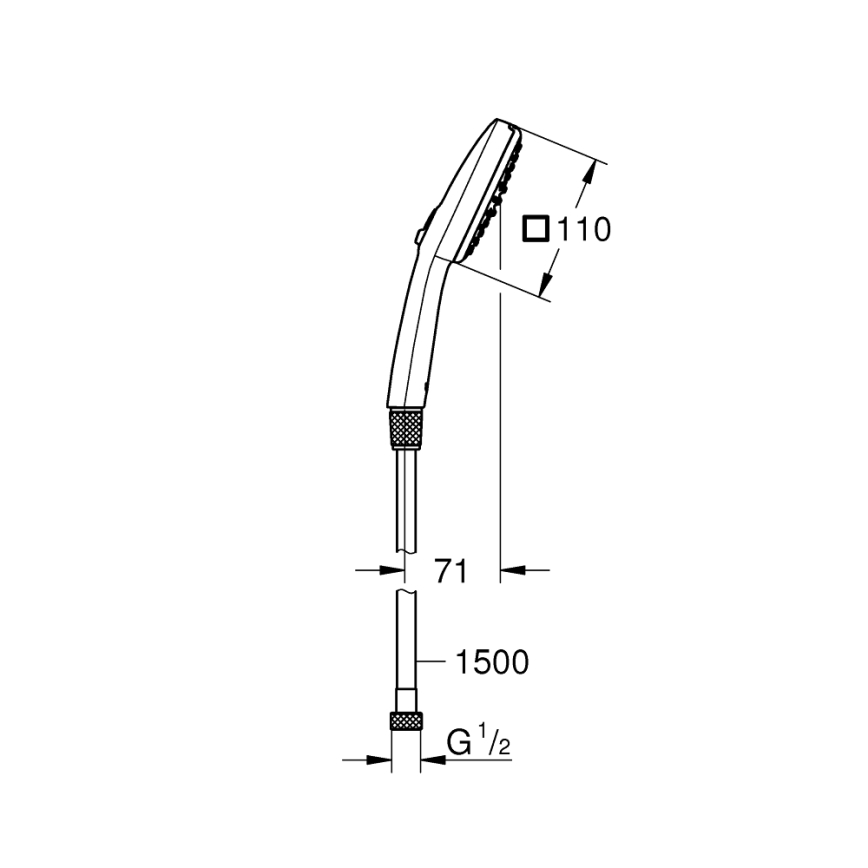 GROHE 26973001 - Håndbruser VITALIO COMFORT 110, 110 mm, blank krom