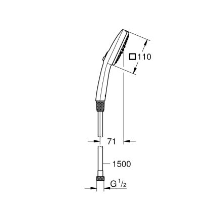 GROHE 26973001 - Håndbruser VITALIO COMFORT 110, 110 mm, blank krom