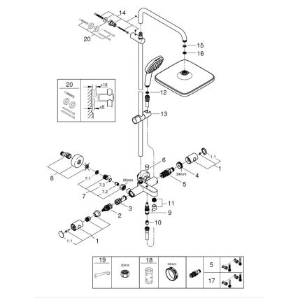 GROHE 269842431 - Brusesystem VITALIO COMFORT 250 250 × 250 mm sort