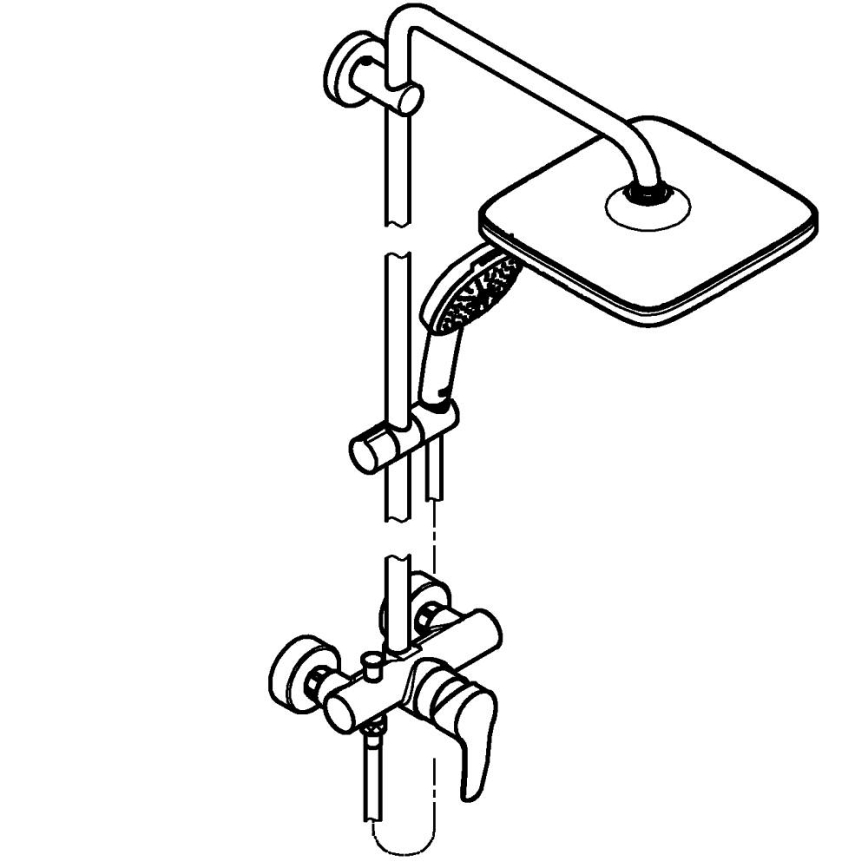 GROHE 26985001 - Brusesystem VITALIO COMFORT 250 250 × 250 mm poleret krom