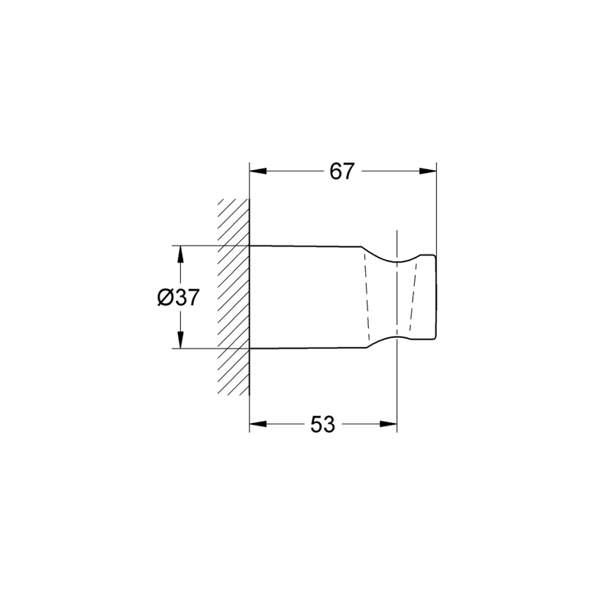 GROHE 27056000 - Vægmonteret bruserholder RAINSHOWER, poleret krom