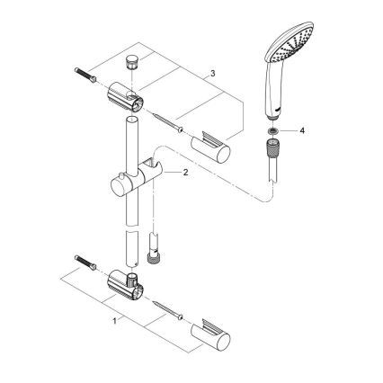 GROHE 27322000 - Brusesæt VITALIO JOY 600 mm poleret krom