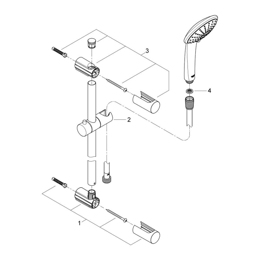 GROHE 27326000 - VITALIO JOY brusesæt 600 mm i poleret krom