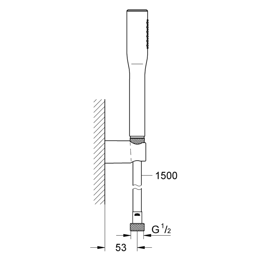 GROHE 27369000 - Brusesæt EUPHORIA COSMOPOLITAN STICK 1500 mm poleret krom