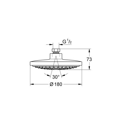 GROHE 27492000 - Hovedbruser EUPHORIA COSMOPOLITAN O 180 mm poleret krom