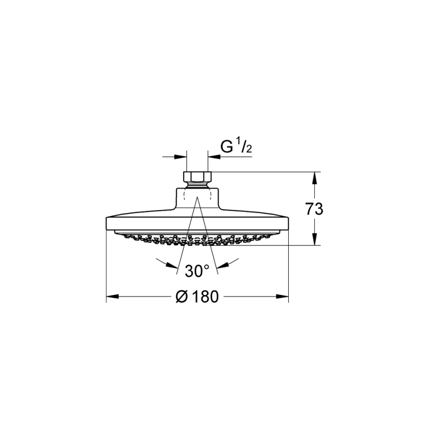 GROHE 27492000 - Hovedbruser EUPHORIA COSMOPOLITAN O 180 mm poleret krom
