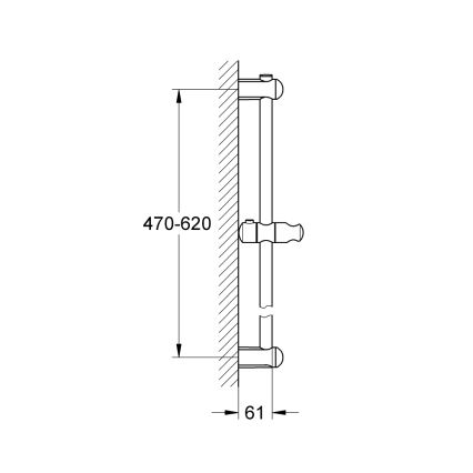 GROHE 27499000 - Brusestang EUPHORIA 600 mm poleret krom