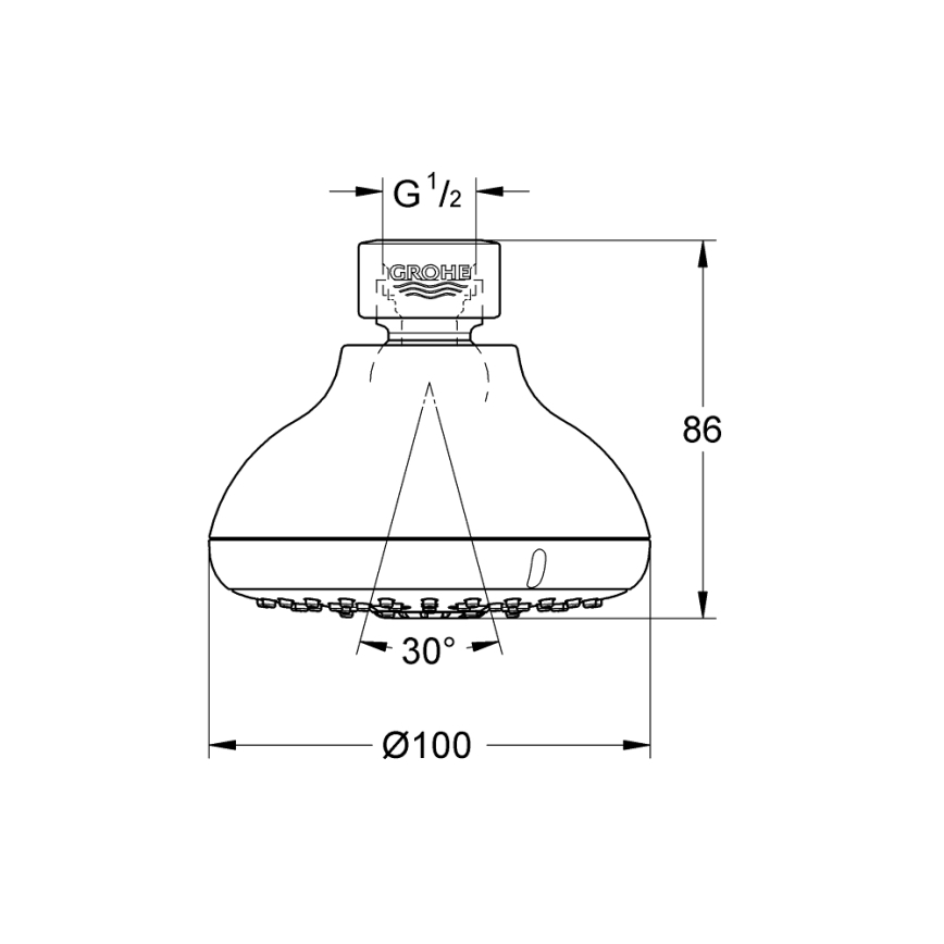GROHE 27606001 - Hovedbruser NEW TEMPESTA 100 100 mm poleret krom