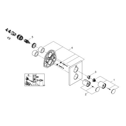 GROHE 27618000 - Termostatisk dæksel GROHTHERM F, poleret krom