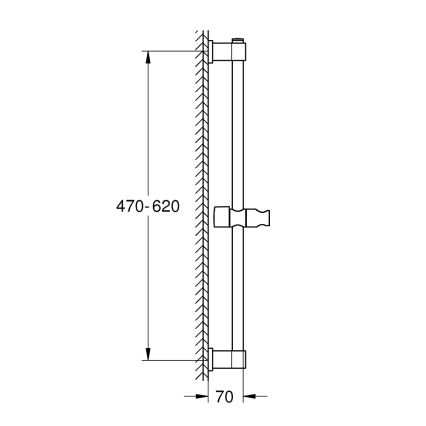GROHE 277242431 - VITALIO UNIVERSAL brusestang 600 mm, sort