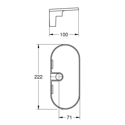GROHE 27725001 - VITALIO UNIVERSAL hylde 222 x 100 mm, hvid