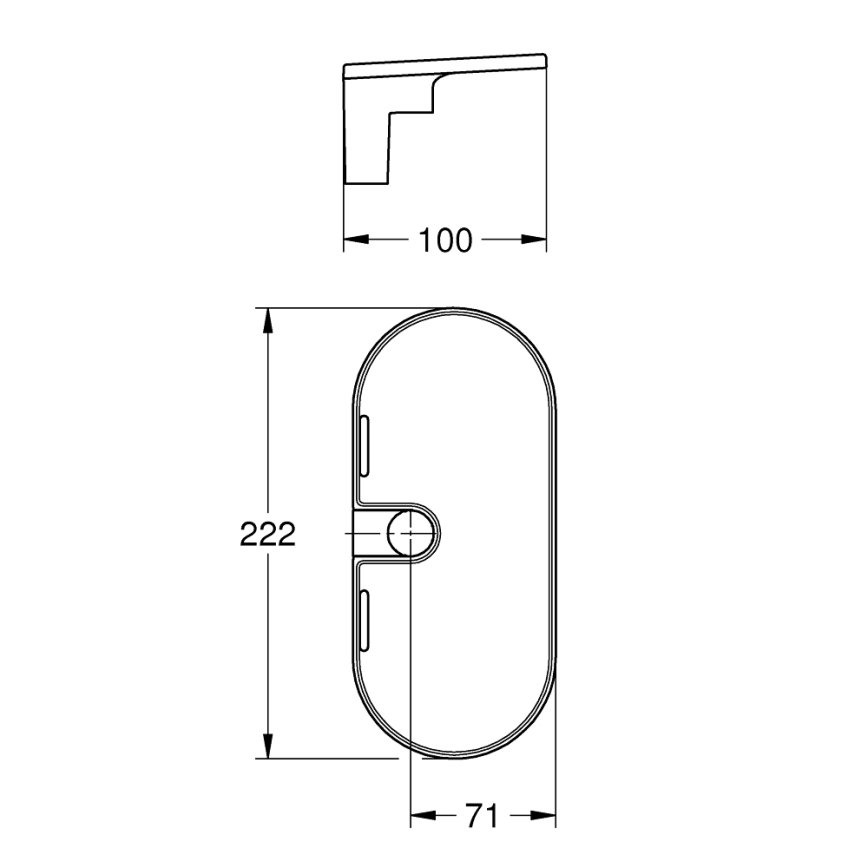 GROHE 27725001 - VITALIO UNIVERSAL hylde 222 x 100 mm, hvid