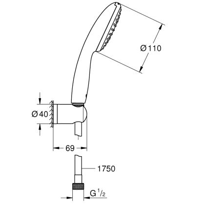 GROHE 27944001 - Brusesæt VITALIO START 110 110 mm blank krom