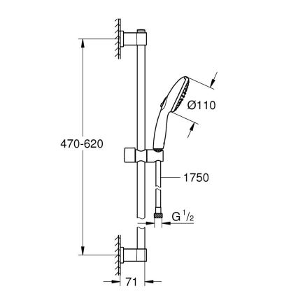 GROHE 2794810E - Brusesæt VITALIO START 110 600 mm poleret krom