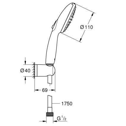 GROHE 27950001 - Brusesæt VITALIO START 110 poleret krom