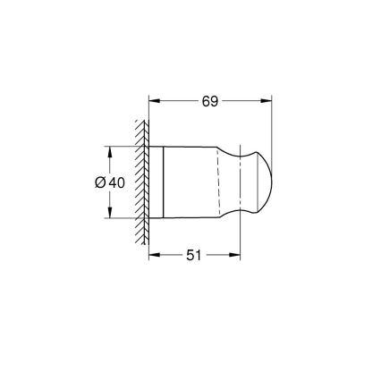 GROHE 27958001 - Vægbeslag til håndbruser VITALIO UNIVERSAL, poleret krom