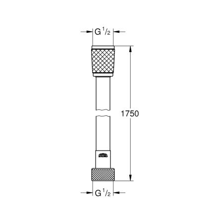 GROHE 287422432 - VITALIOFLEX TREND bruserslange 1750 mm sort