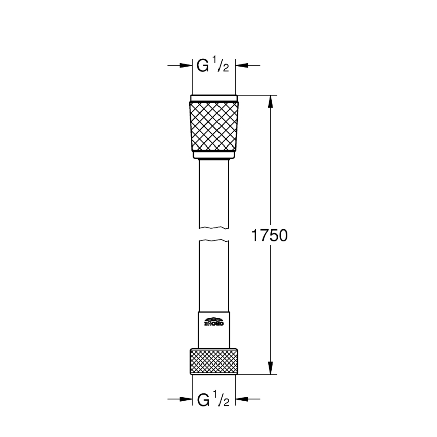GROHE 287422432 - VITALIOFLEX TREND bruserslange 1750 mm sort