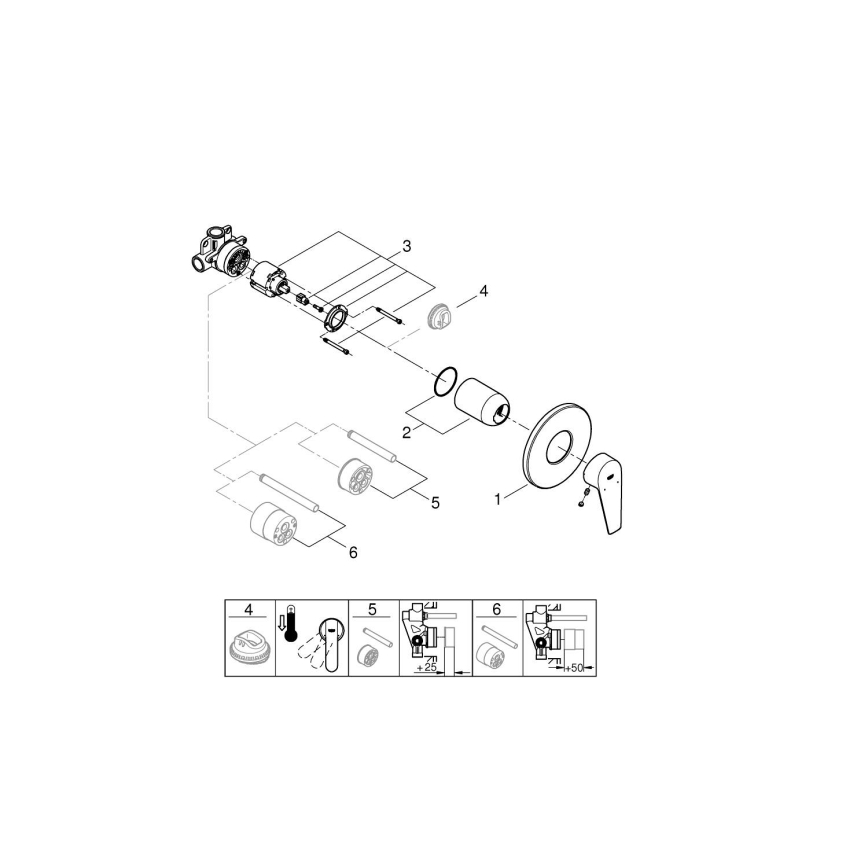 GROHE 29040001 - Brusebatteri BAUEDGE i poleret krom