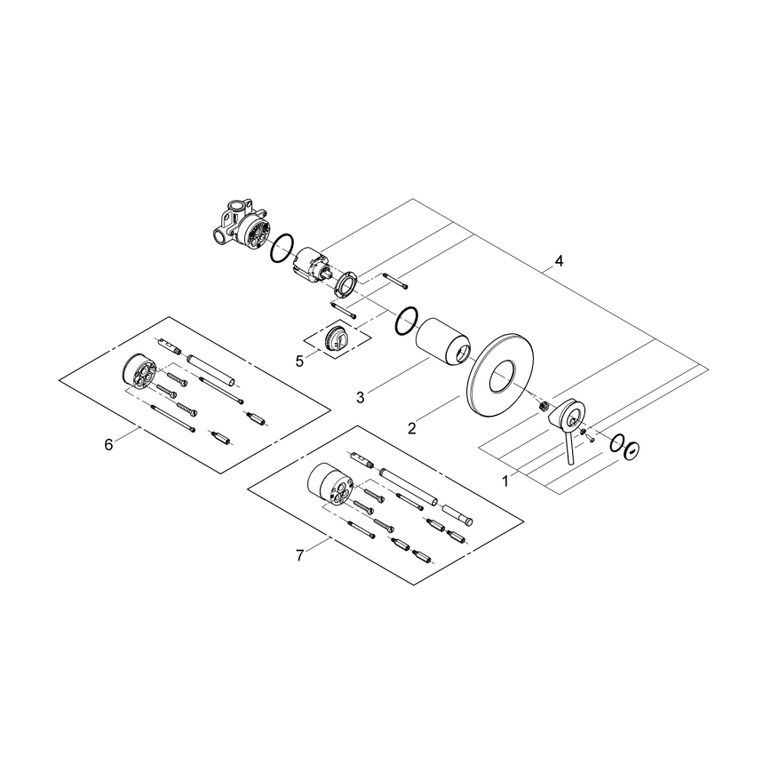 GROHE 29048000 - BAUCLASSIC brusebatteri til indbygning, poleret krom