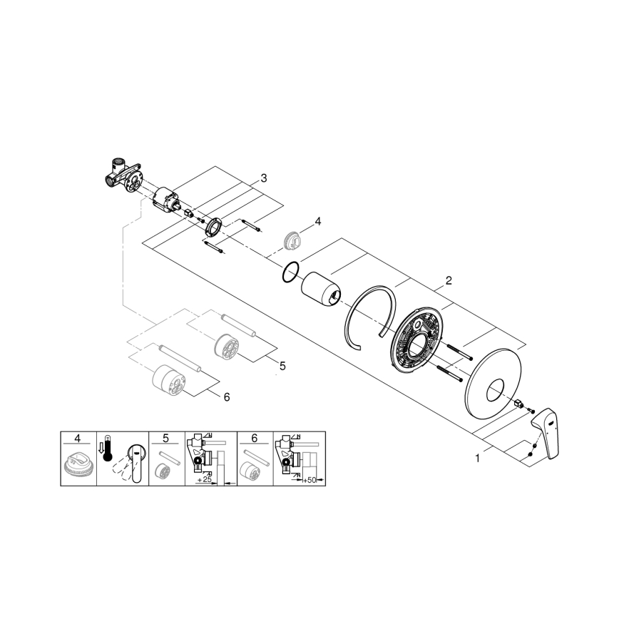 GROHE 29116000 - Brusebatteri START FLOW, blank krom