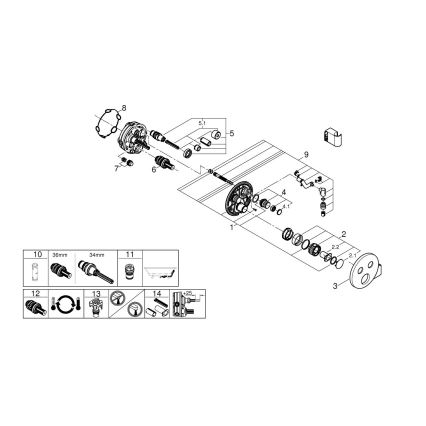 GROHE 29120000 - Termostatisk indbygget brusebatteri GROHTHERM SMARTCONTROL + holder, krom