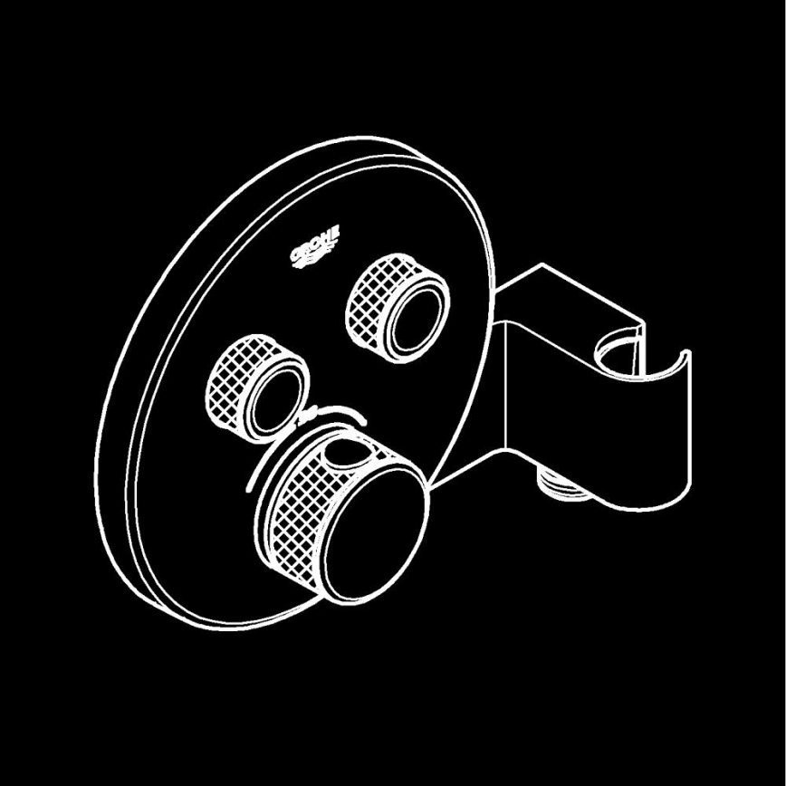 GROHE 29120000 - Termostatisk indbygget brusebatteri GROHTHERM SMARTCONTROL + holder, krom