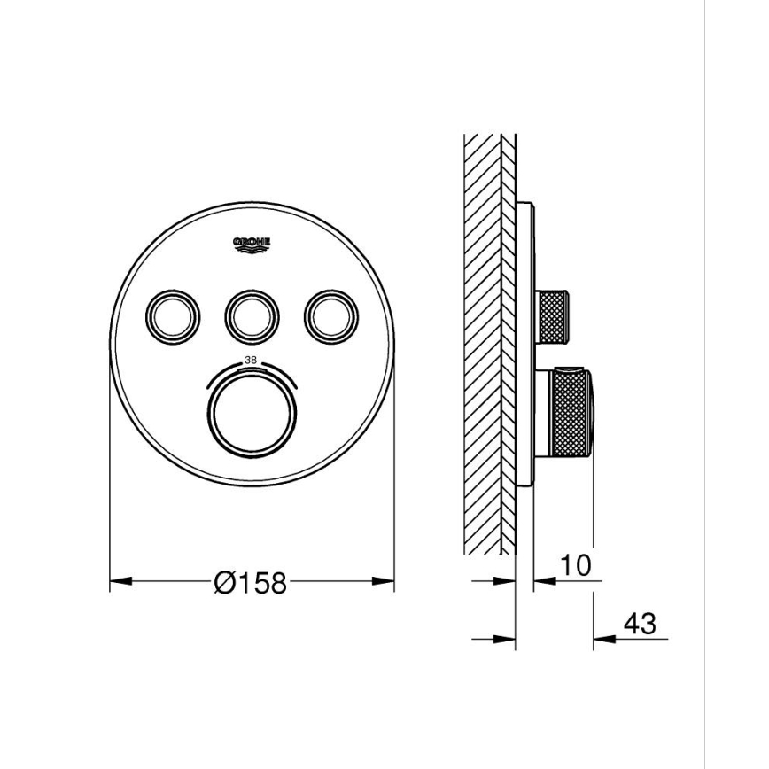 GROHE 29121GL0 - Termostat GROHTHERM SMARTCONTROL guld